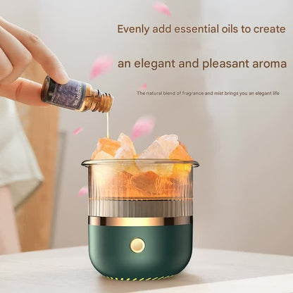 Crystal Humidifier with LED Light - Aromatherapy Diffuser for Home Relaxation(green)