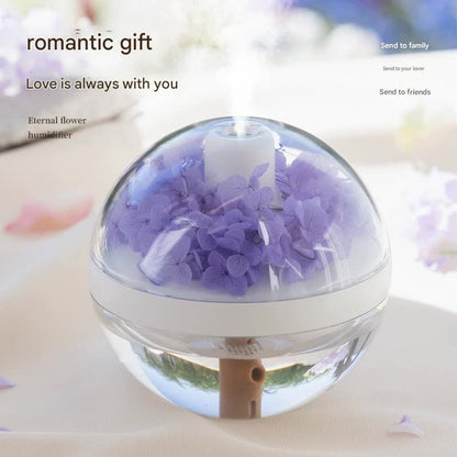 Eternal Flower Wireless Humidifier & Night Light - 270ml, 800mAh Rechargeable, Quiet Operation(blue)