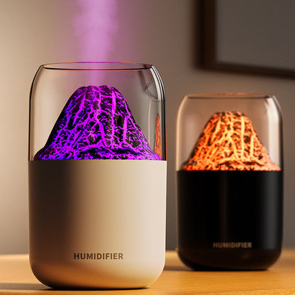 Cool Mist Humidifier with Colorful Atmosphere Light - 300ml USB Powered, Unique Internal Design(Planet-Black)