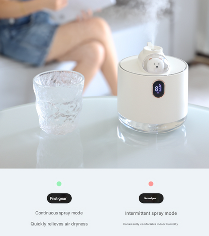 Green Adorable Space Capsule Humidifier - Portable USB Cool Mist Maker with LED Display & Ambient Night Light