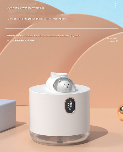 Green Adorable Space Capsule Humidifier - Portable USB Cool Mist Maker with LED Display & Ambient Night Light