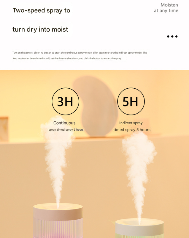 2-Piece Pink Mini Desktop Humidifier - Portable Mist Maker for Home and Car Use