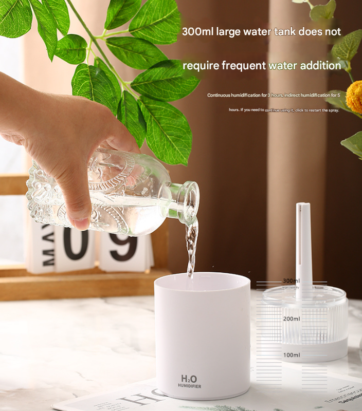 2-Piece Pink Mini Desktop Humidifier - Portable Mist Maker for Home and Car Use