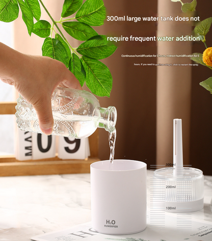 2-Piece Pink Mini Desktop Humidifier - Portable Mist Maker for Home and Car Use